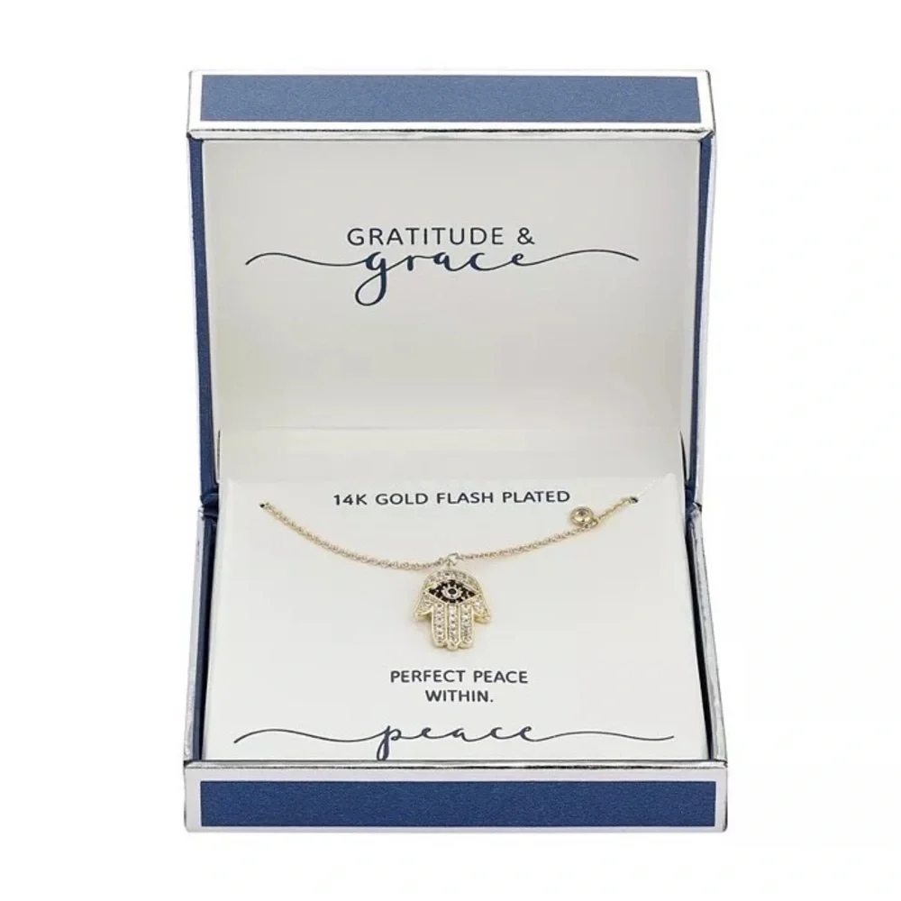 NWT gratitude and grace Hamsa necklace gold 💎💍❤️